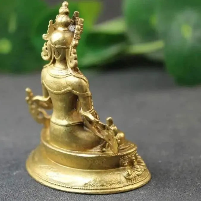 Small Antique Copper Amitayus Buddha Statue - Serenity Factory