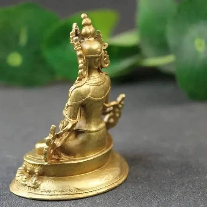 Small Antique Copper Amitayus Buddha Statue - Serenity Factory