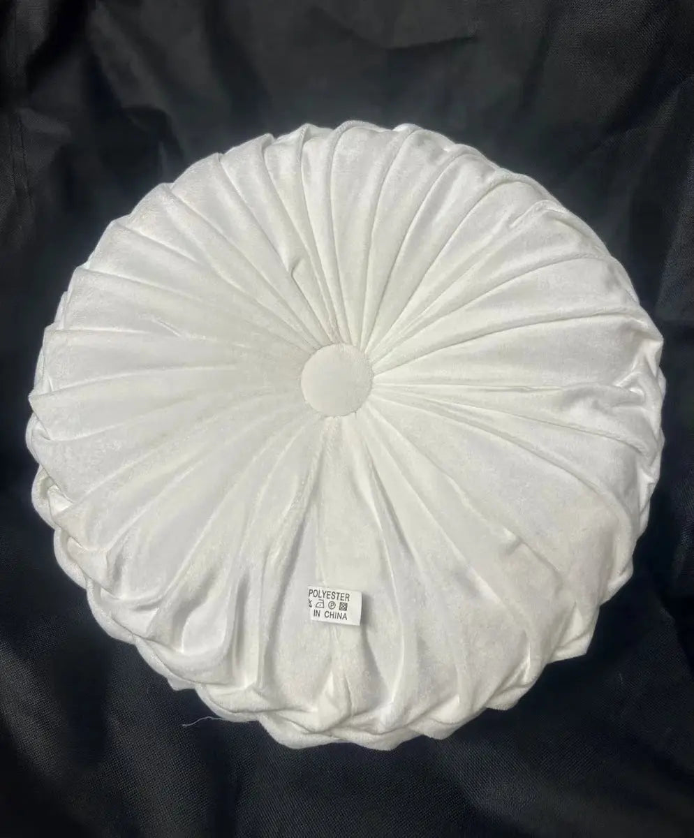 Velvet Pumpkin Pleated Floor Cushion – Cozy Round Accent Pillow - Serenity Factory US