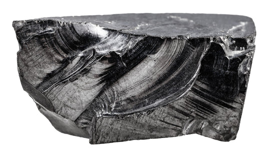 Shungite: Elite Raw Stone Black silvery 