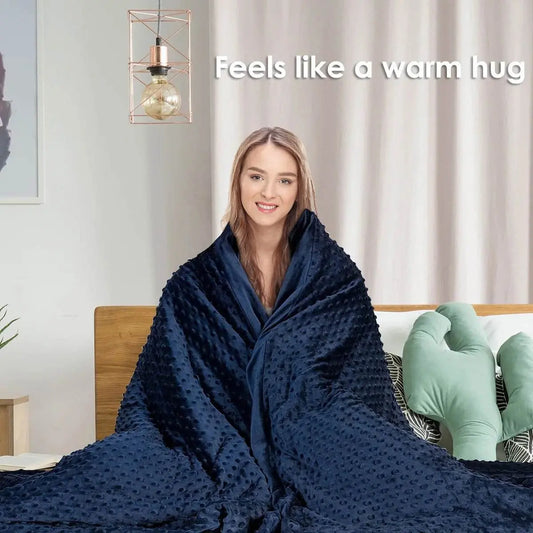 15 lbs weighted blanket with removable cover in a relaxing setting.