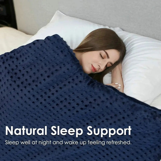 Tranquil Rest: 15 lbs Weighted Blanket with comfy Removable Cover. Queen. - Serenity Factory