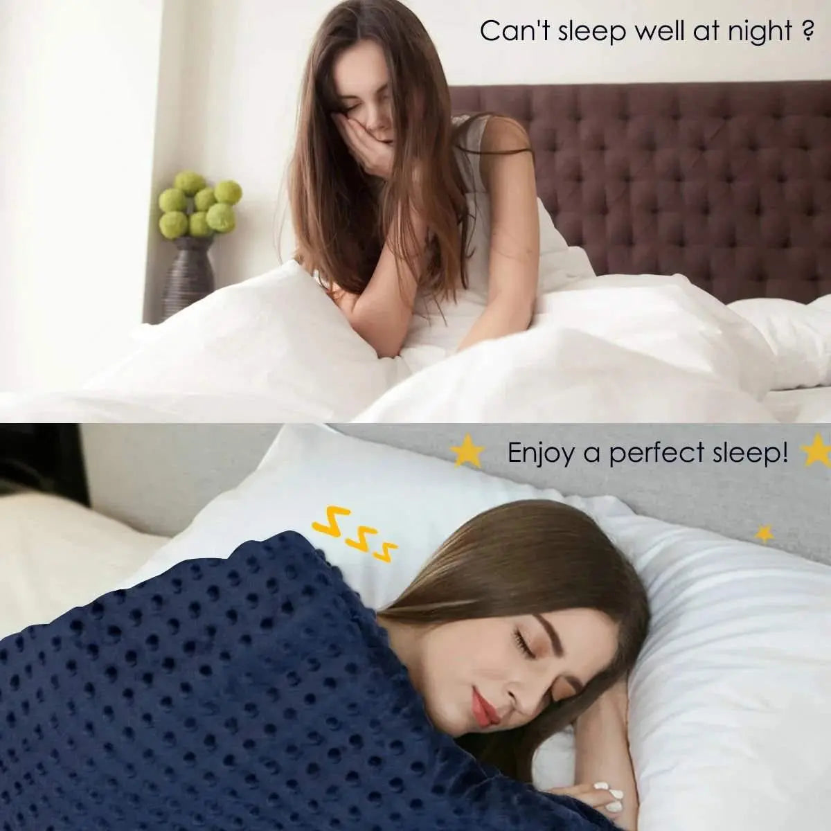 Tranquil Rest: 15 lbs Weighted Blanket with comfy Removable Cover. Queen. - Serenity Factory