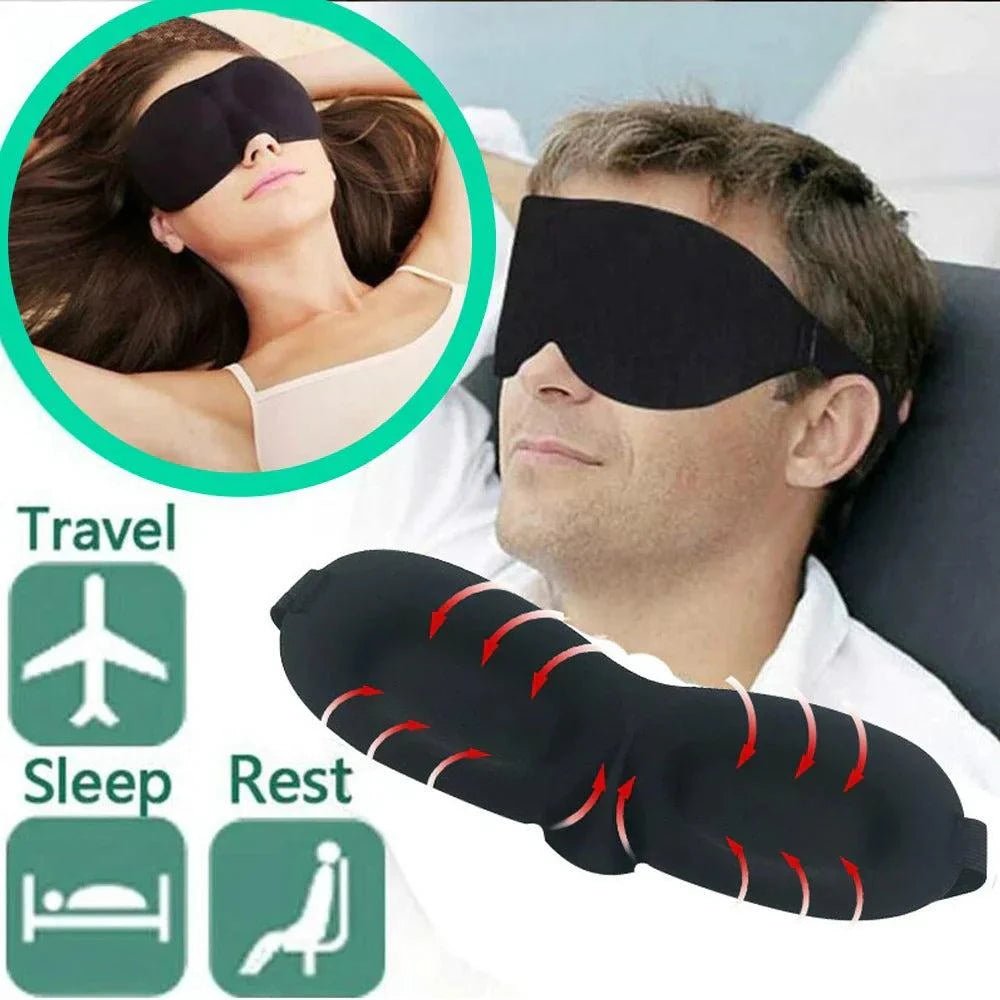 3D Contoured Sleep Mask - Lightweight, Adjustable & 100% Light Blocking - Serenity Factory