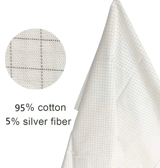 95% cotton 5% silver fiber sheet