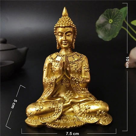 Seated Thai Buddha Statues Gold/Bronze