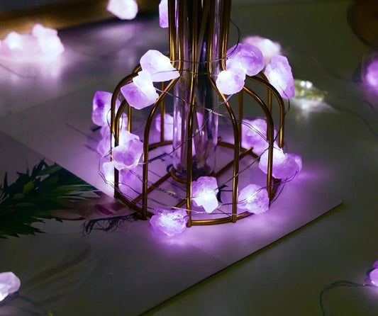 Natural Crystal String Light - 7 stones for joyful lights - Serenity Factory US