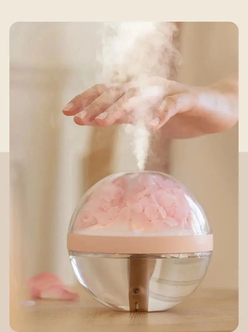 Eternal Flower Humidifier – Rechargeable Mist & Light for Calm Spaces - Serenevi