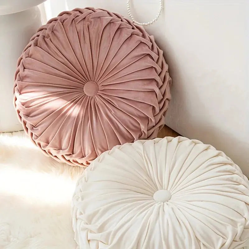 Velvet Pumpkin Floor Cushion – Soft Round Meditation & Décor - Serenity Factory US