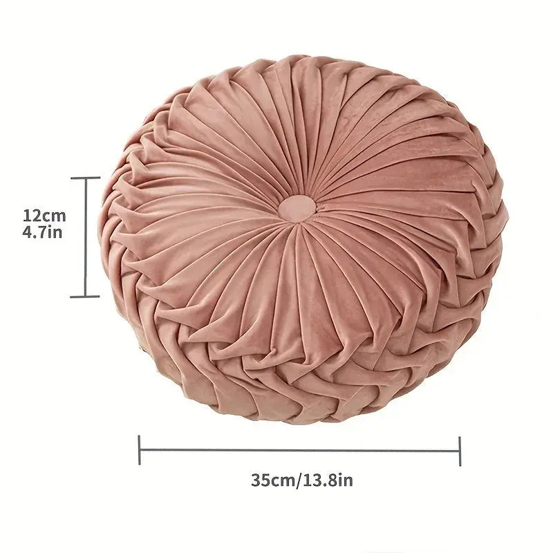 Velvet Pumpkin Floor Cushion – Soft Round Meditation & Décor - Serenity Factory US