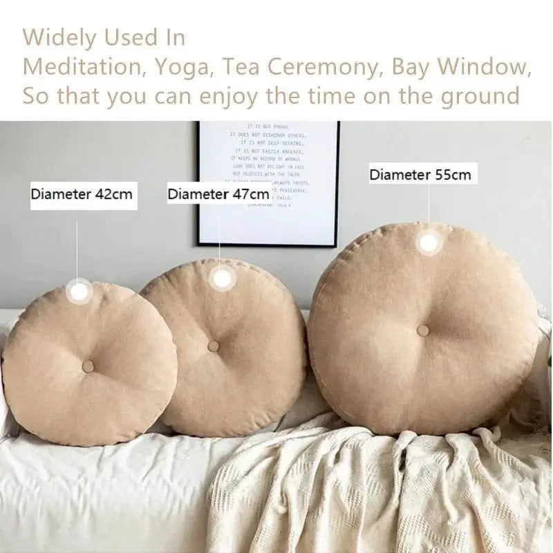 Handcrafted Round Seat Cushion – Cozy & Stylish Meditation Pillow - Serenity Factory
