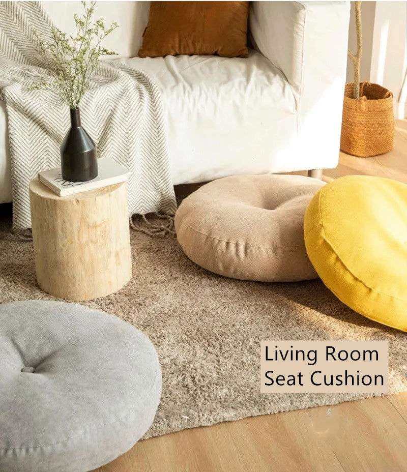 Handcrafted Round Seat Cushion – Cozy & Stylish Meditation Pillow - Serenity Factory