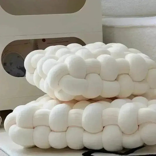 Large Knot Cushion – Plush, hand - tied for Comfy Living (40x40x12 cm / 15.7x 15.7 x4.7") - Serenity Factory US