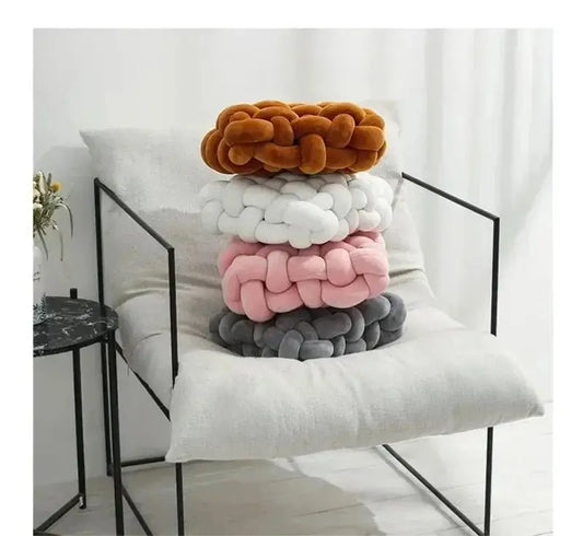 Large Knot Cushion – Plush, hand - tied for Comfy Living (40x40x12 cm / 15.7x 15.7 x4.7") - Serenity Factory US