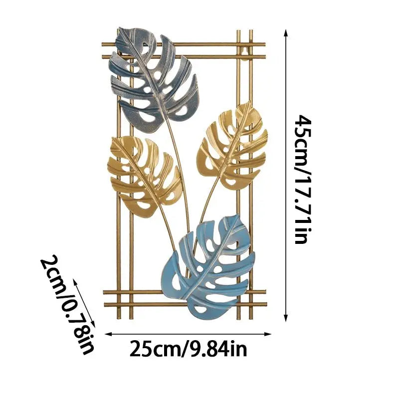 Lightweight Iron Leaf Wall Hanging Ornament - Serenity Factory US