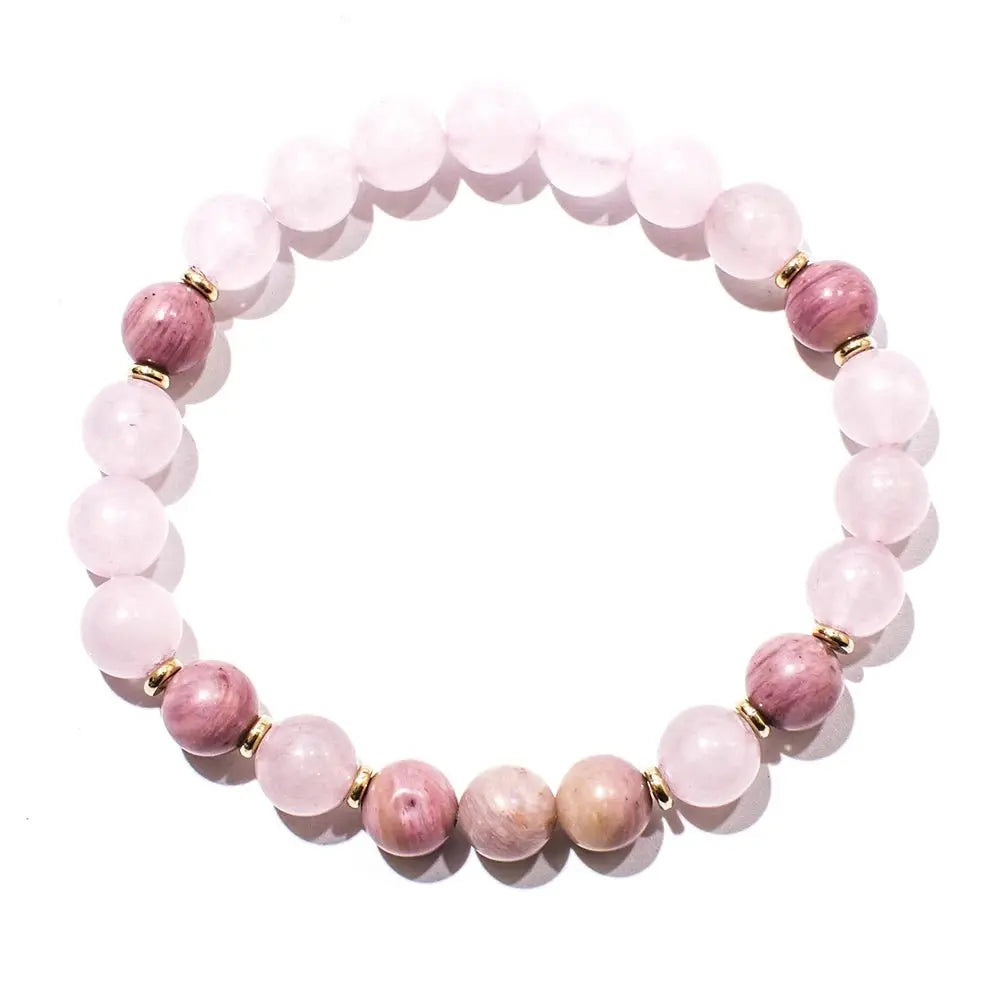 Mala Rose Quartz, Rhodonite ~ 108 Beads for Heart Healing - Serenity Factory