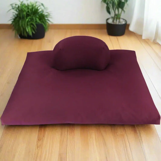 Meditation Cushion Set: Buckwheat Crescent Zafu and Zabuton - Serenity Factory US