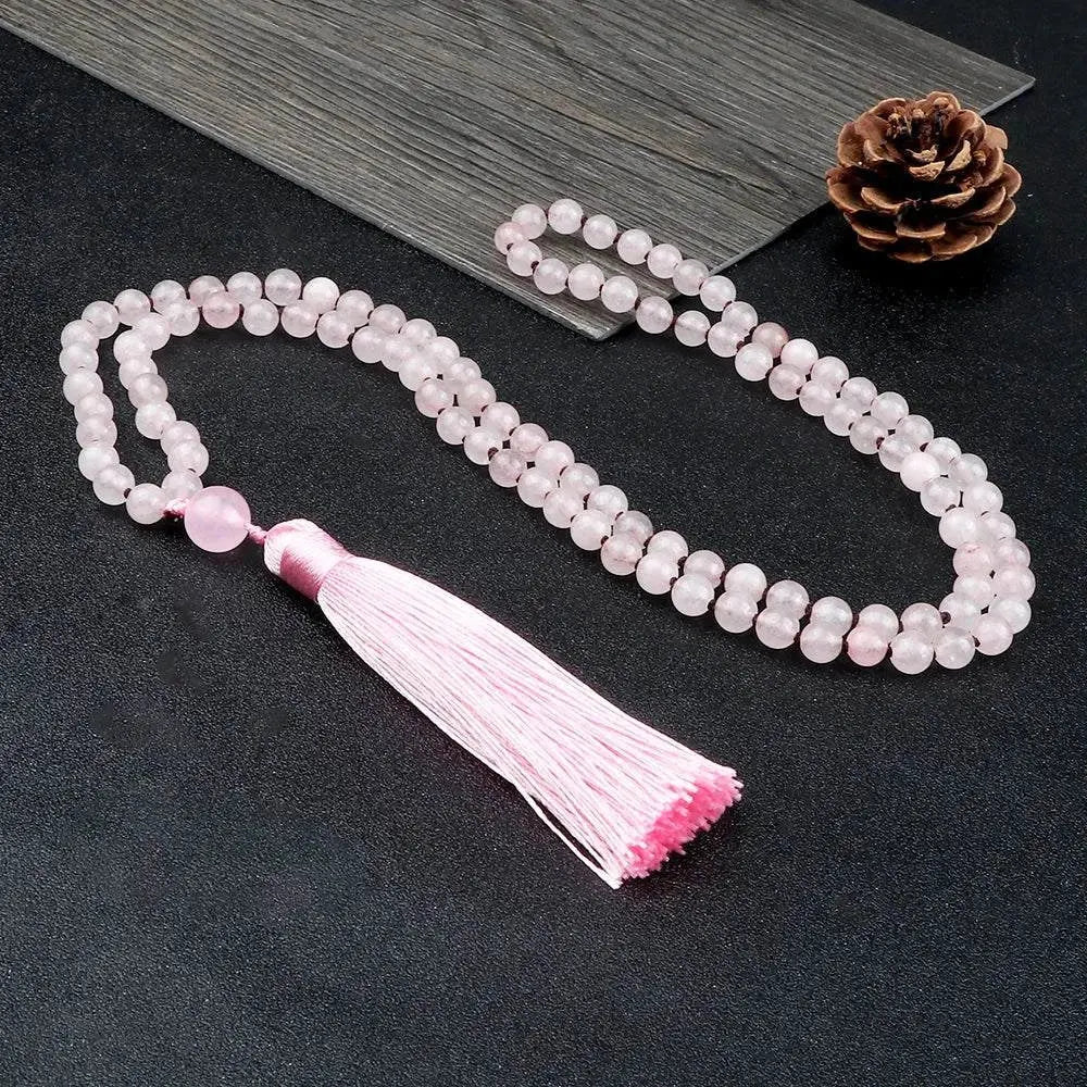 Rose Quartz stretchable Mala - Serenevi