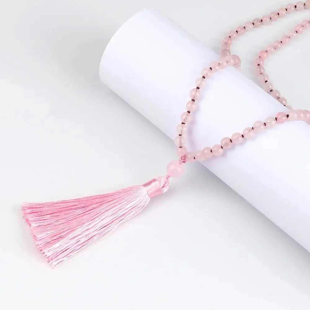 Rose Quartz stretchable Mala - Serenevi