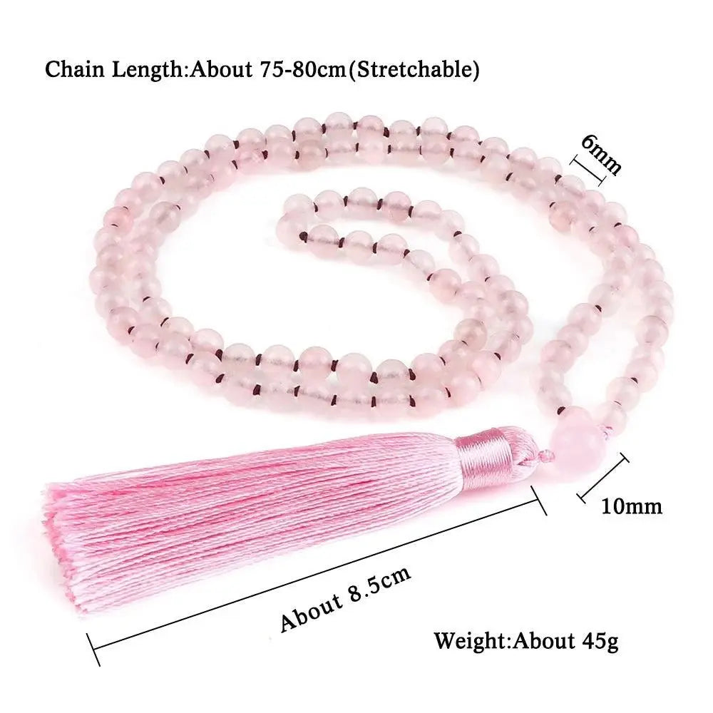Rose Quartz stretchable Mala - Serenevi