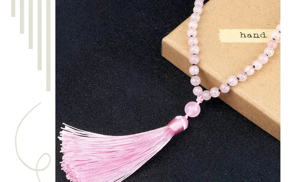 Rose Quartz stretchable Mala - Serenevi