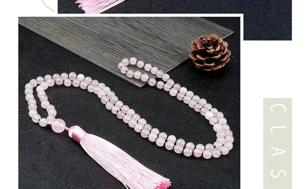 Rose Quartz stretchable Mala - Serenevi