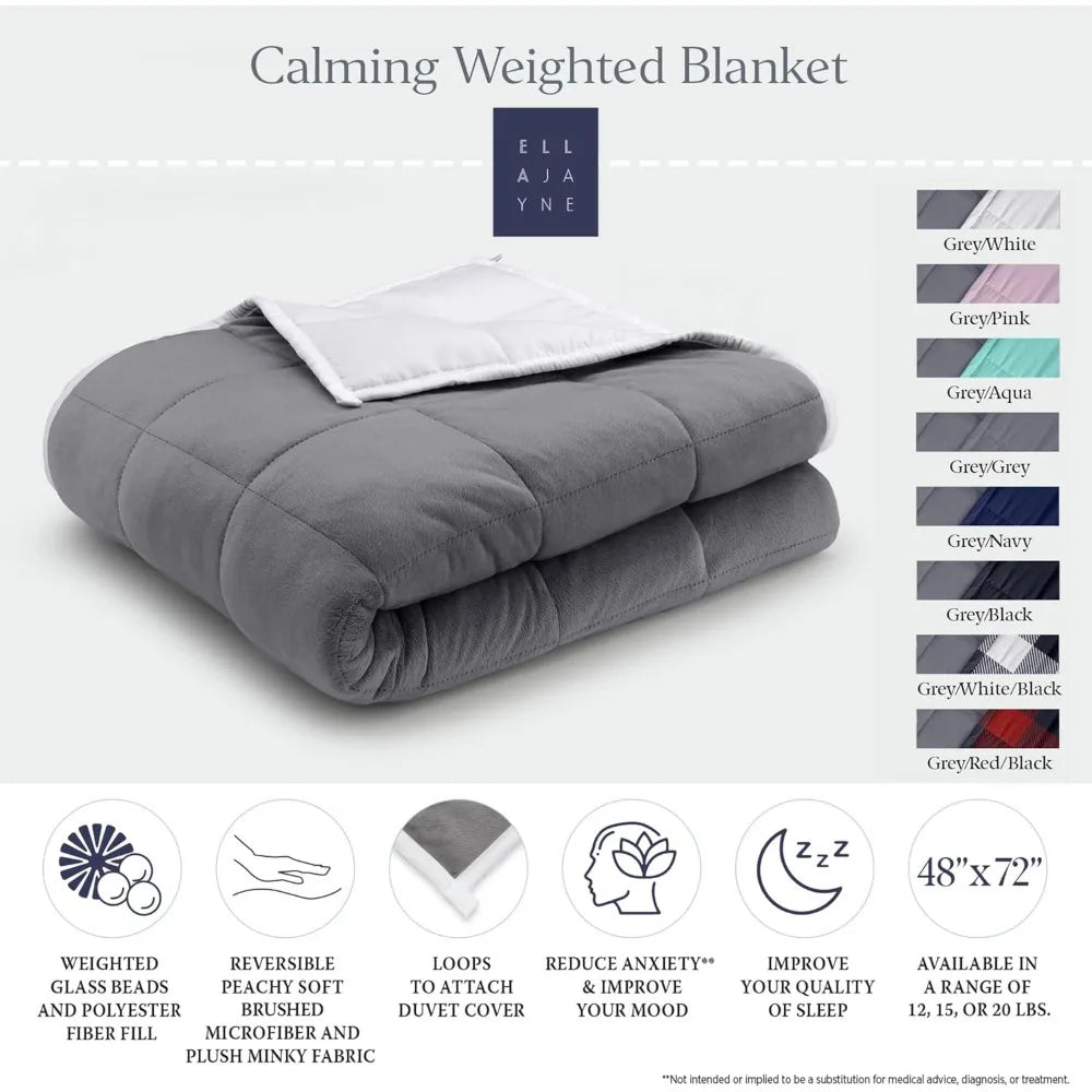 Deluxe Reversible Weighted Blanket, 15lbs