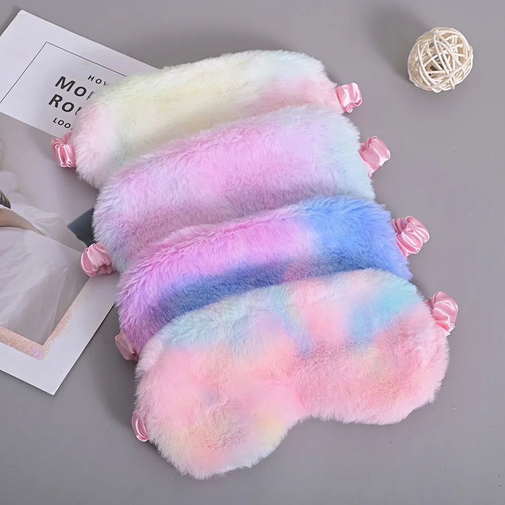 Super Soft Plush Eye Mask - Multicolor Tie Dye Gradient - Lightproof sleep eye patches