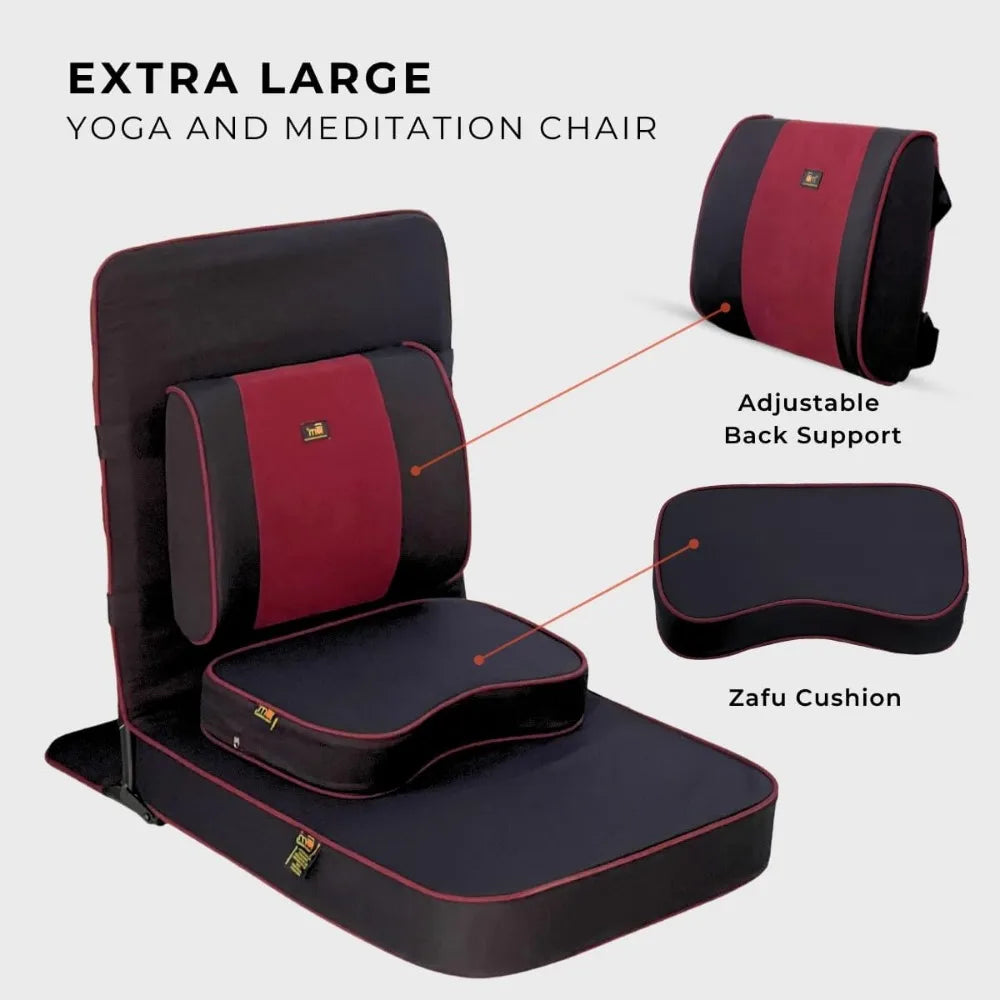 Premium Foldable Meditation Chair XL with strong Back Support Cushion