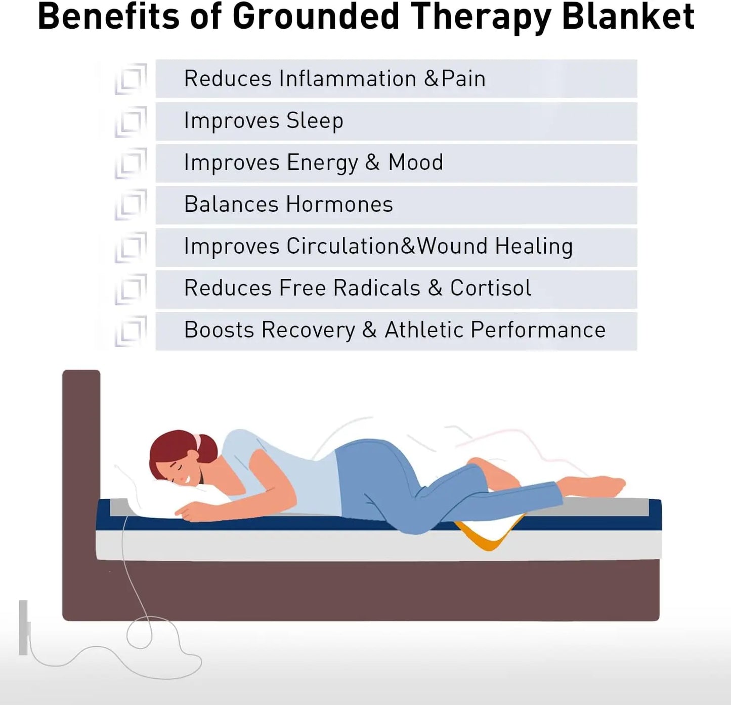 High-quality grounding blanket with conductive silver fiber - 3 sizes.