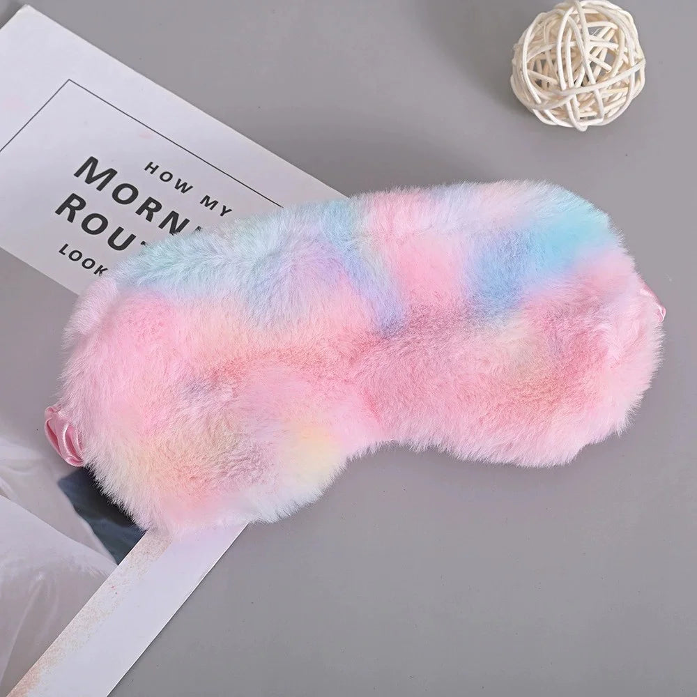 Super Soft Plush Eye Mask - Multicolor Tie Dye Gradient - Lightproof sleep eye patches