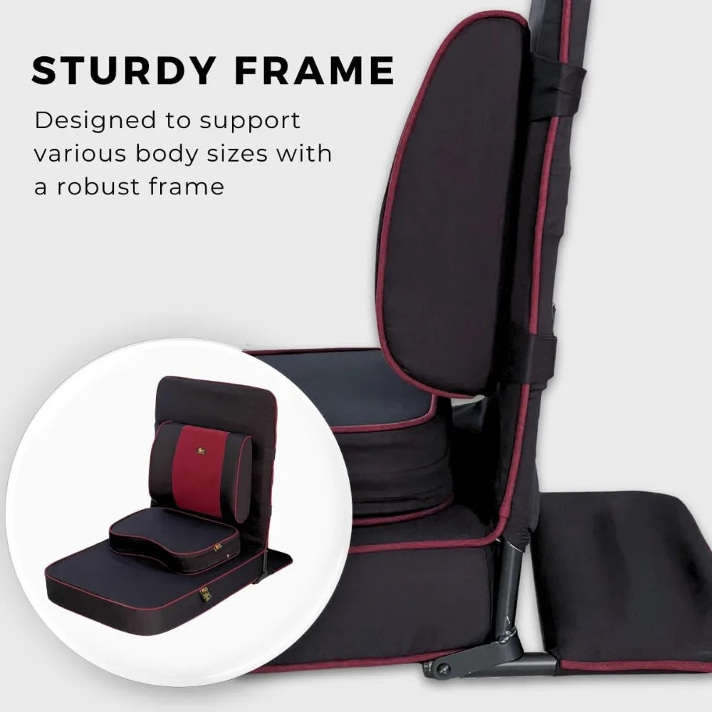 Premium Foldable Meditation Chair XL with strong Back Support Cushion