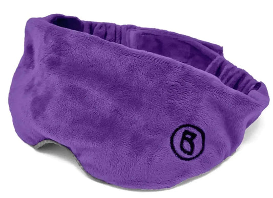 Purple weighted sleep mask by Barmy for comfort and relaxation.