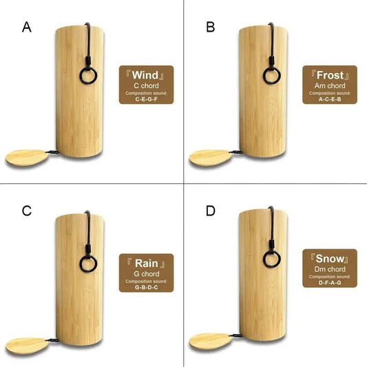 Bamboo Wind Chimes Set – 8 - Tone Harmonic Chimes for Relaxation &amp; Déco - Serenity Factory
