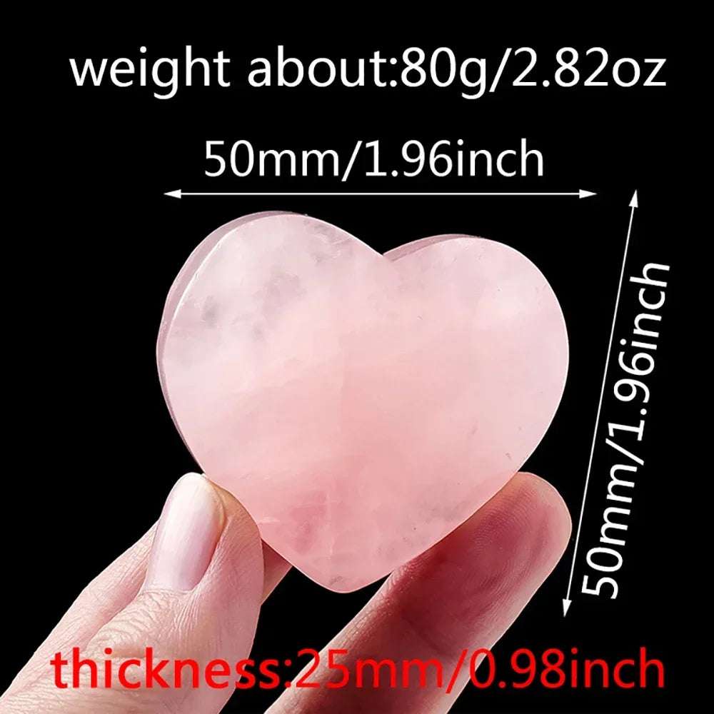 Big Heart in High Quality Natural Rose Quartz ~ 3 sizes - Serenity Factory