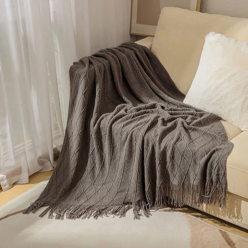 Blanket - Knitted 11 colors – Premium Quality and Elegant Design (50x70" & 51x90") - Serenity Factory