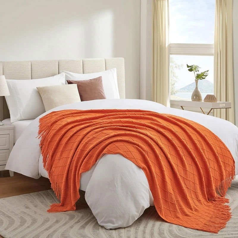 Blanket - Knitted 11 colors – Premium Quality and Elegant Design (50x70" & 51x90") - Serenity Factory