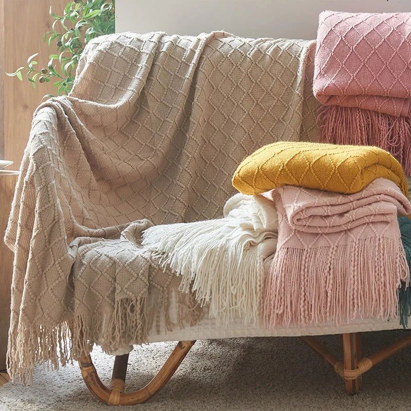 Blanket - Knitted 11 colors – Premium Quality and Elegant Design (50x70" & 51x90") - Serenity Factory