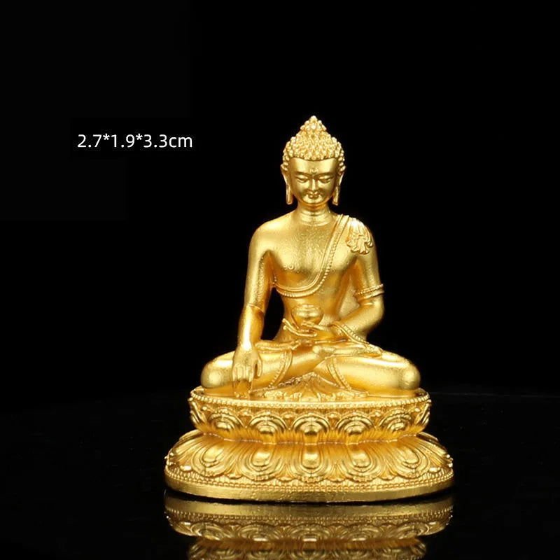 Gorgeous golden Buddha copper figurine with intricate detailing, serene expression, and polished finish.