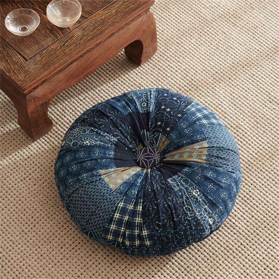 Handmade Boho Round Thick Floor Cushion - Serenity Factory