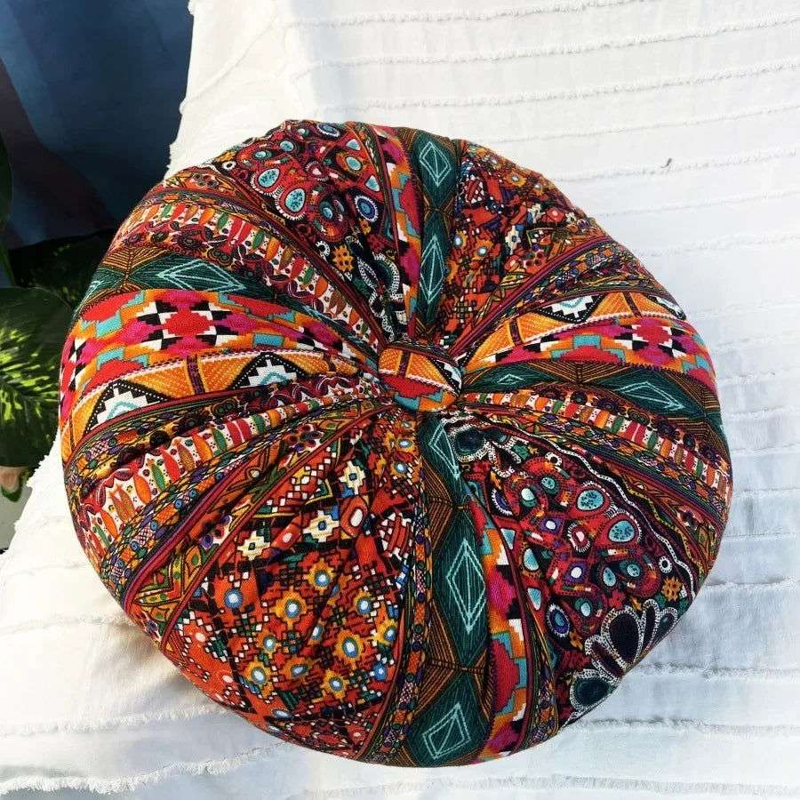 Handmade Boho Round Thick Floor Cushion - Serenity Factory