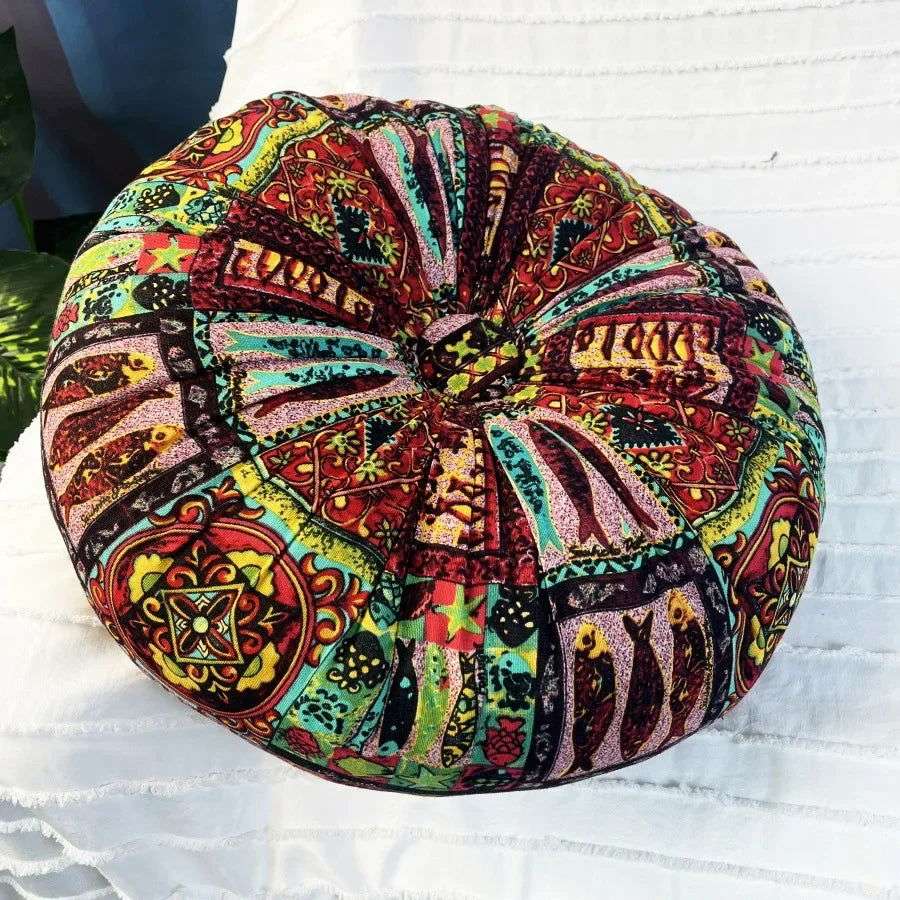 Handmade Boho Round Thick Floor Cushion - Serenity Factory