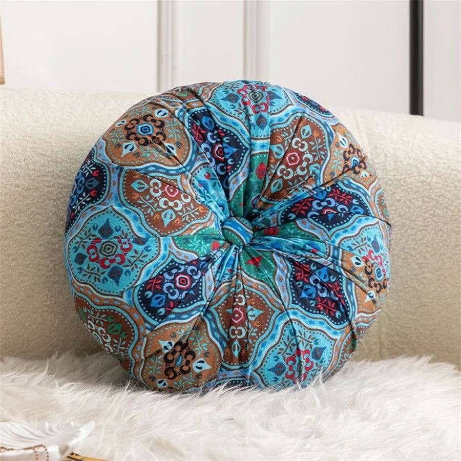 Handmade Boho Round Thick Floor Cushion - Serenity Factory