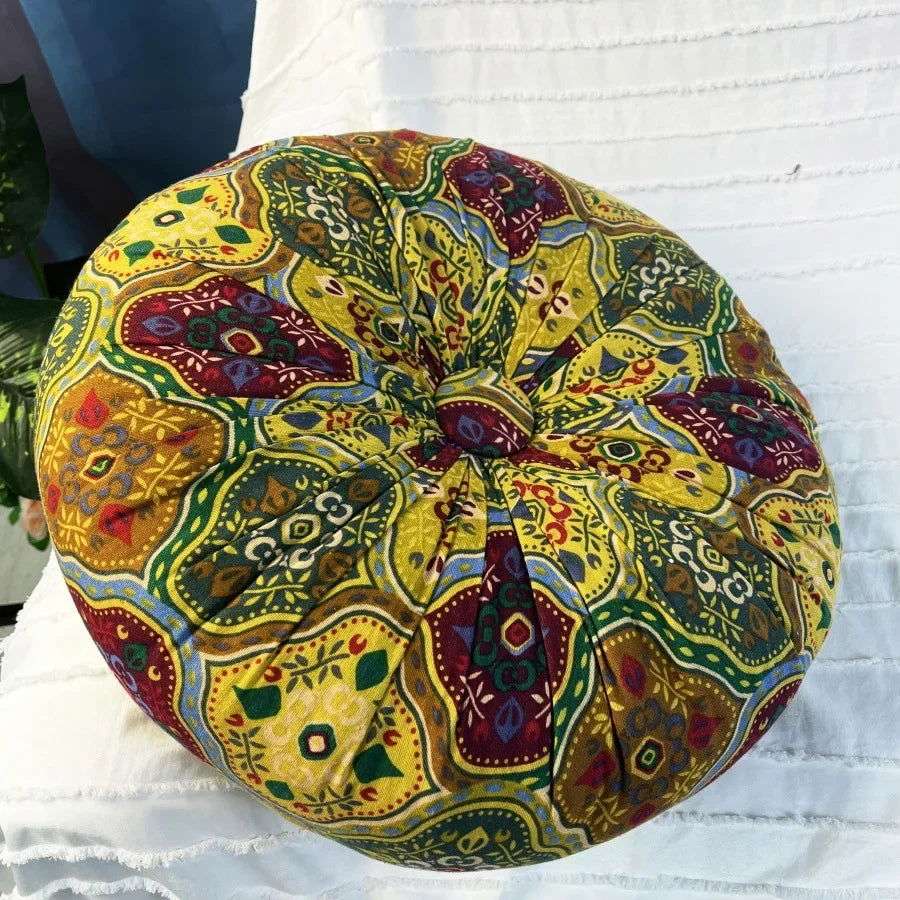 Handmade Boho Round Thick Floor Cushion - Serenity Factory