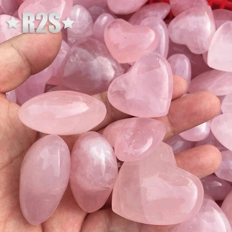 Large Natural Rose Quartz Heart – Powerful Love Energy ~ in 2.3" - Serenity Factory