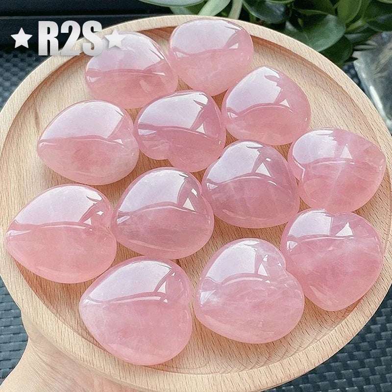 Large Natural Rose Quartz Heart – Powerful Love Energy ~ in 2.3" - Serenity Factory