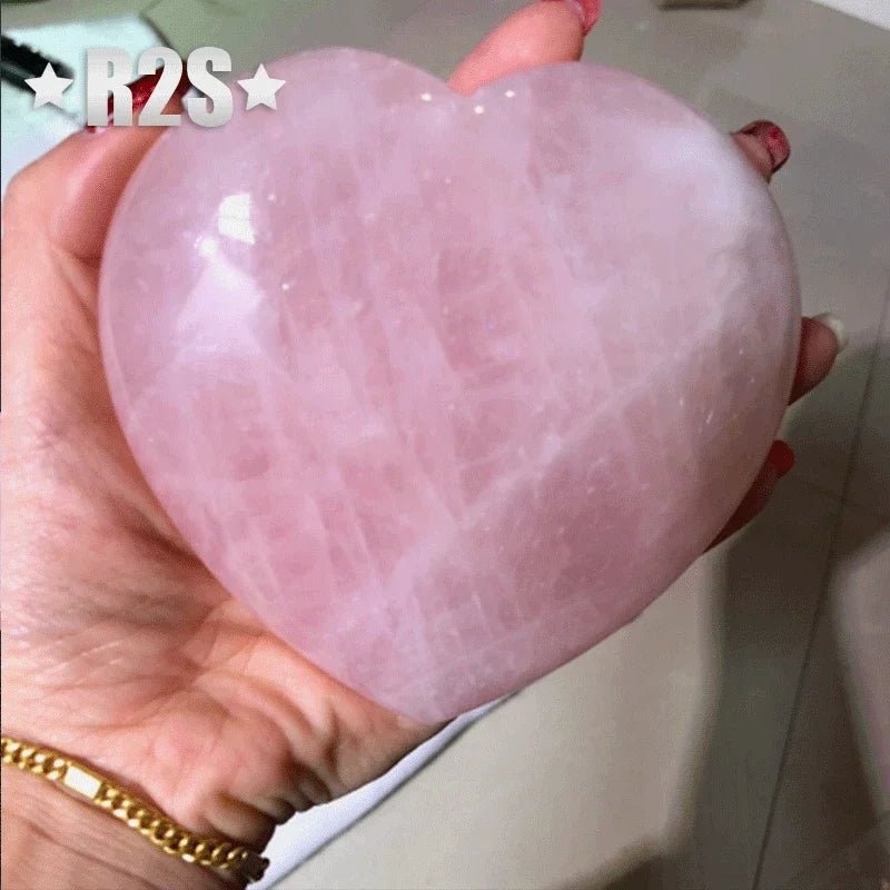 Large Natural Rose Quartz Heart – Powerful Love Energy ~ in 2.3" - Serenity Factory