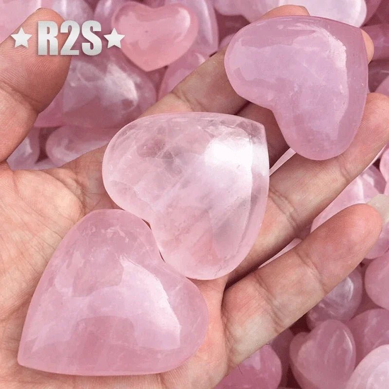 Large Natural Rose Quartz Heart – Powerful Love Energy ~ in 2.3" - Serenity Factory