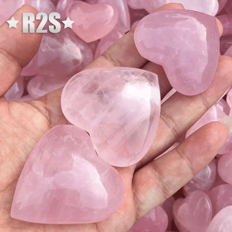 Large Natural Rose Quartz Heart – Powerful Love Energy ~ in 2.3" - Serenity Factory