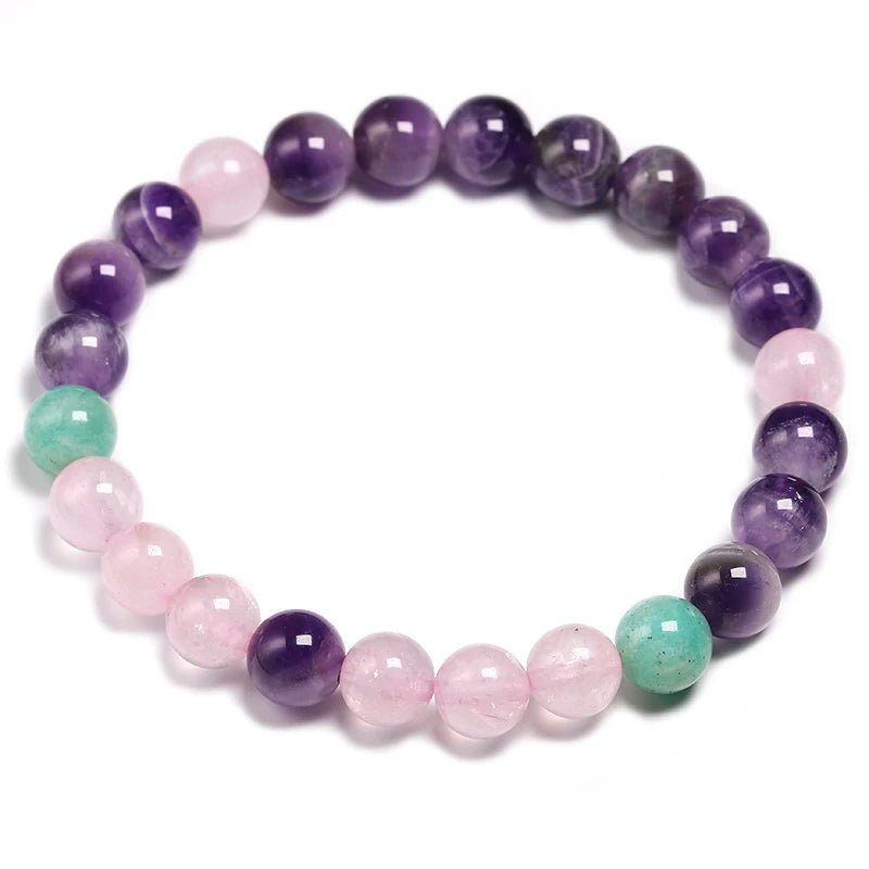 Mala 108 Beads of Amethyst, Rose Quartz, Amazonite ~ Bracelet or Set - Serenity Factory